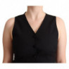 Top gilet in viscosa senza maniche con bottoni neri - IT44-L