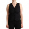 Top gilet in viscosa senza maniche con bottoni neri - IT46-XL