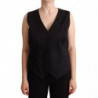 Top gilet senza maniche con bottoni neri - IT50-3XL