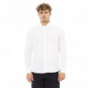 Camicia Baldinini Trend in cotone ed elastan bianco fresco - S