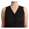 Top in viscosa con gilet senza maniche abbottonato nero - IT42-M