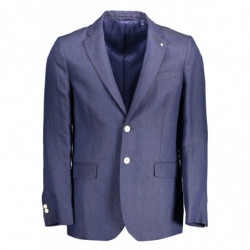 Giacca blazer in lino blu -...