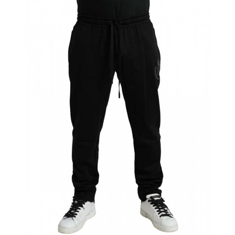 Pantaloni sportivi da uomo con logo jogger in cotone nero - IT54 - XL