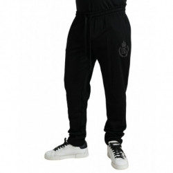 Pantaloni sportivi da uomo con logo jogger in cotone nero - IT54 - XL