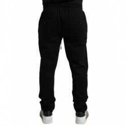 Pantaloni sportivi da uomo con logo jogger in cotone nero - IT54 - XL