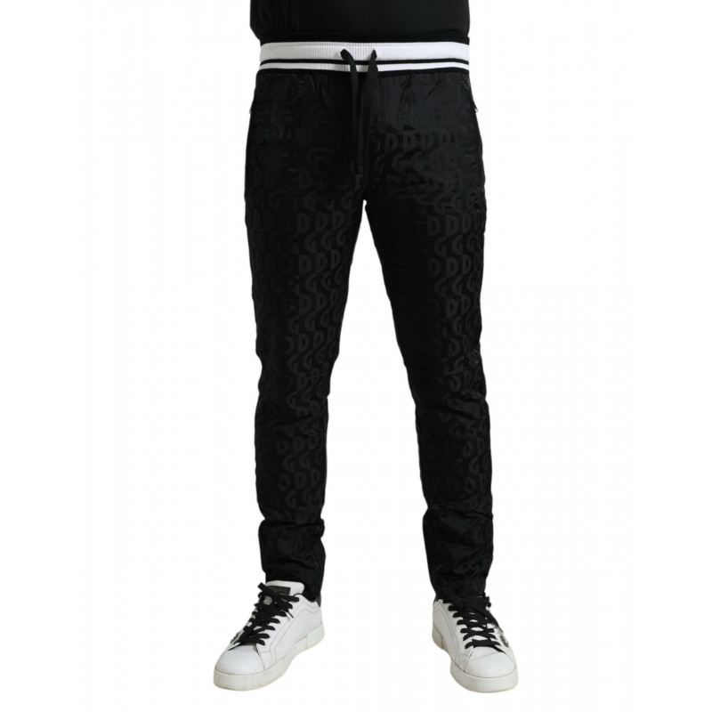 Pantaloni jogger da uomo skinny in nylon a strisce nere - IT48 - M