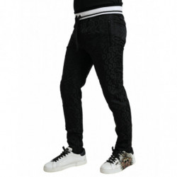 Pantaloni jogger da uomo skinny in nylon a strisce nere - IT48 - M