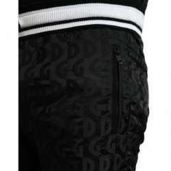 Pantaloni jogger da uomo skinny in nylon a strisce nere - IT48 - M