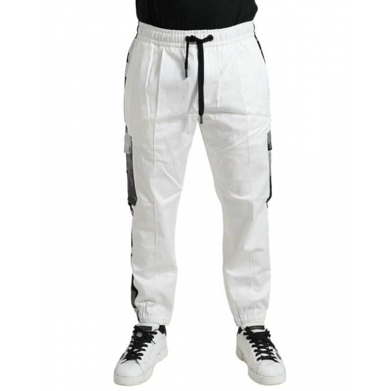 Pantaloni sportivi da uomo jogger in misto cotone bianco - IT50 - L