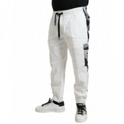 Pantaloni sportivi da uomo jogger in misto cotone bianco - IT50 - L