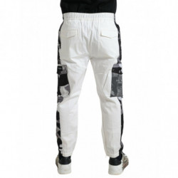 Pantaloni sportivi da uomo jogger in misto cotone bianco - IT50 - L