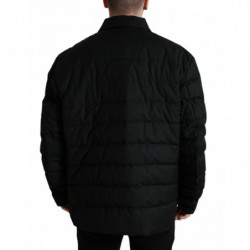 Giacca con toppa con logo trapuntata in poliestere nero - IT58 - XXL