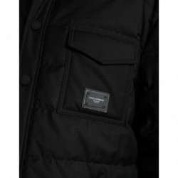 Giacca con toppa con logo trapuntata in poliestere nero - IT58 - XXL