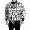 Giubbotto bomber con zip intera imbottito con logo bianco - IT50 - L