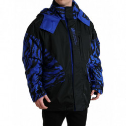 Giacca a vento con cappuccio blu nero - IT58 - XXL