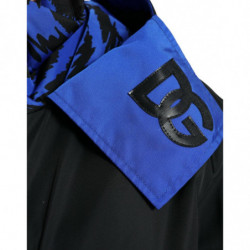 Giacca a vento con cappuccio blu nero - IT58 - XXL
