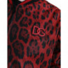 Giubbotto bomber in nylon leopardato rosso con zip intera - IT54 - XL
