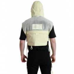 Giacca gilet sportivo con cappuccio in nylon giallo - IT48 - M