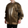 Bomber da uomo con zip intera in nylon bronzo - IT54 - XL
