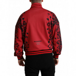 Giacca bomber poliestere leopardato rosso cerniera intera - IT52 - L
