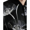Giubbotto bomber abbottonato lana nera stampa floreale - IT54 - XL