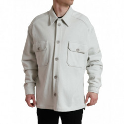 Giacca cappotto con colletto button down in cotone grigio - IT48 - M