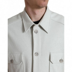 Giacca cappotto con colletto button down in cotone grigio - IT48 - M