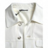 Giacca in denim con colletto elasticizzato in cotone bianco - IT48 - M