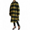 Giacca cappotto casual a maniche lunghe scozzese gialla - IT40-S