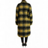 Giacca cappotto casual a maniche lunghe scozzese gialla - IT40-S