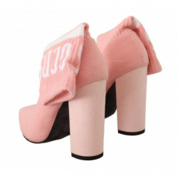 Calzini logo pelle scamosciata rosa Stivaletti tacco largo - EU39/U