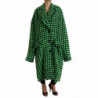 Giacca cappotto lungo a maniche lunghe pied de poule verde - IT40-S