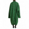 Giacca cappotto lungo a maniche lunghe pied de poule verde - IT40-S