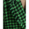 Giacca cappotto lungo a maniche lunghe pied de poule verde - IT40-S