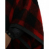 Giacca poncho cappuccio motivo Buffalo Check nero rosso - IT40-S
