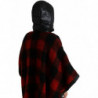 Giacca poncho cappuccio motivo Buffalo Check nero rosso - IT40-S