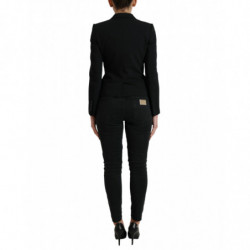 Giacca cappotto blazer monopetto in lana nera - IT40-S