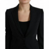 Giacca cappotto blazer monopetto in lana nera - IT40-S
