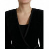 Giacca doppiopetto in cotone velluto nero - IT40-S
