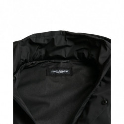 Giacca con cappuccio con placca con logo in poliestere nero - IT48 - M