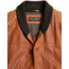 Giacca Traforata In Pelle Di Agnello Marrone - IT48 - M