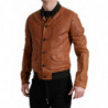 Giacca Traforata In Pelle Di Agnello Marrone - IT50 - L