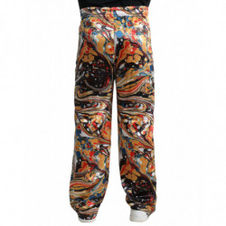 Pantaloni in raso con stampa marmorizzata multicolor - IT48 - M