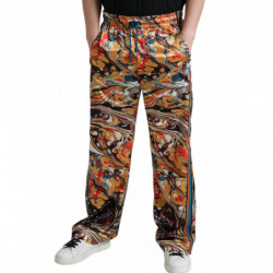 Pantaloni in raso con stampa marmorizzata multicolor - IT48 - M