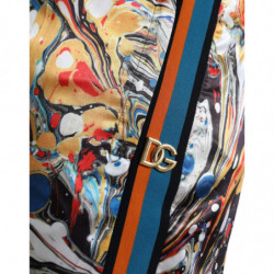 Pantaloni in raso con stampa marmorizzata multicolor - IT48 - M