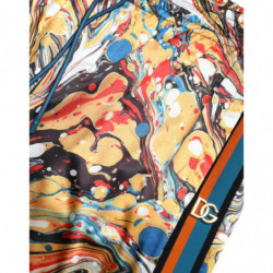 Pantaloni in raso con stampa marmorizzata multicolor - IT48 - M