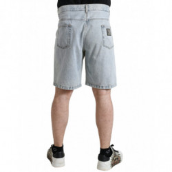 Bermuda in denim con stampa floreale multicolor - IT50 - L