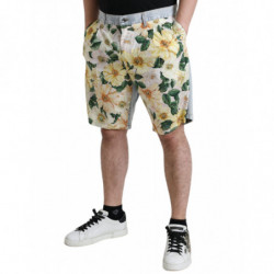 Bermuda in denim con stampa floreale multicolor - IT58 - XXL