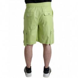 Bermuda cargo da uomo in cotone verde chiaro - IT52 - XL