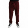 Pantaloni del pigiama in seta con motivo corona marrone - IT52 - XL